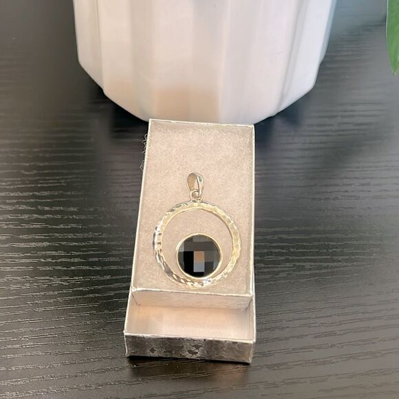 Grace and Heart Sterling Silver Dual Sided Circular Pendant - Picture 1 of 4